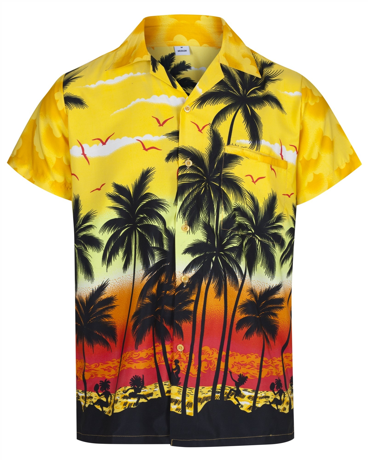 MENS HAWAIIAN SHIRT STAG PALM TREE ALOHA HOLIDAY BEACH SUMMER FANCY