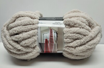 Mainstays Papyrus Beige' Chunky Chenille Yarn 31.7yds. 8 oz.100% Polyester - NEW