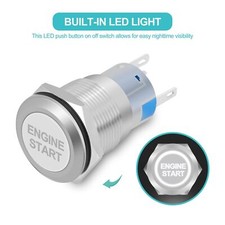 12V Universal Auto Motor Startknopf Druckschalter Z&uuml;ndung Starter Schalter Neu