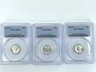 LOOK----3- 1945-D PCGS MS -66, Silver Mercury Head Dimes