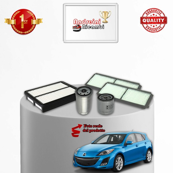 Kit Wartung 4 Filter Mazda 3 II BL 2.2 MZR CD 110KW 150CV Von 2009 Bis 2014-image