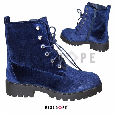 blue biker boots