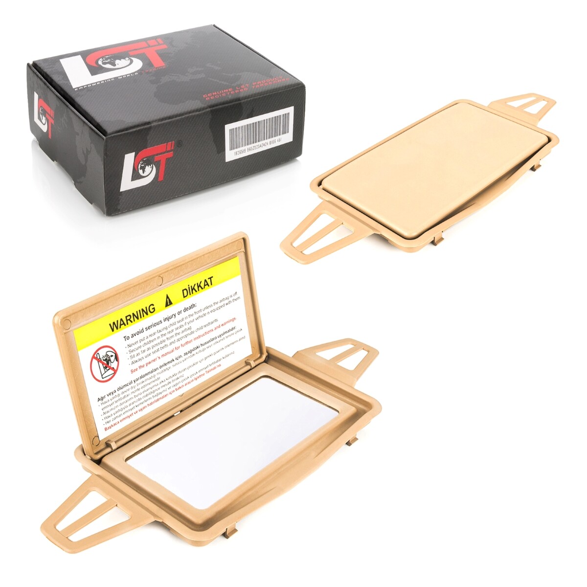 2x Frame Sun Visor Beige with Mirror Trim 2118110110 for MERCEDES CLS C219