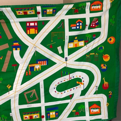 Kinderdecke Verkehrswege Stoff Spiel teilgesteppt Jungen Mädchen Kinder City - Bild 7 von 15