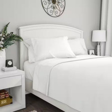 Brushed Microfiber Sheet Set- 3 Piece Bed Linens-Fitted Flat Sheets Twin, Whi