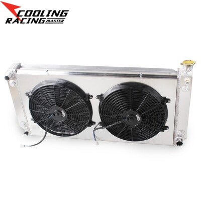 3 Row Aluminum Radiator with Fans For 88-00 Chevy C/K Truck 1500/2500/3500 5.7L