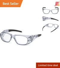 Safety Glasses Full Rim Rubber Frame Polycarbonate UV Protection 2.0 Reading
