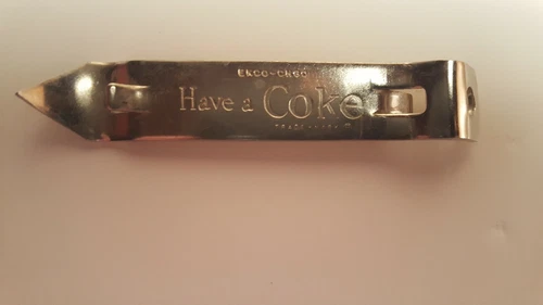 Coca-Cola Drink/can bottle opener vintage ECKO-Chicago 3 7/8" long new