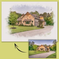 Personalised watercolour effect Home portrait | House warming gift | Homewarming