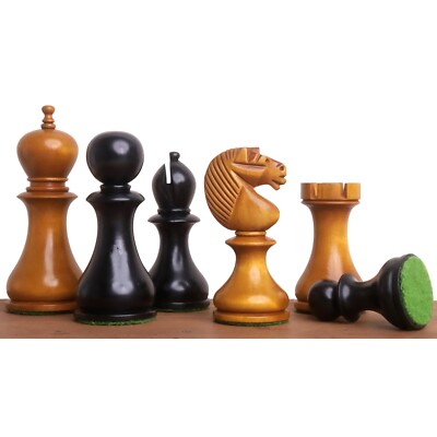 3.6  English Dublin Pattern Schach Set - Nur Schachfiguren - Antiquiert & Ebonis