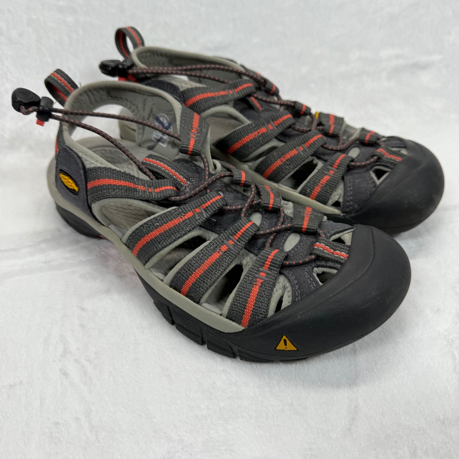 Scarpe sandali da trekking Keen impermeabili acqua Newport grigio arancione accento taglia 8