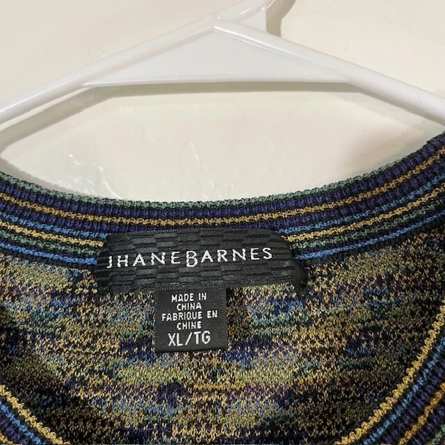 Suéter Jhane Barnes Para Hombres XL Pullover Tejido Seda Arte Abstracto Colorido Foto 3 de 4