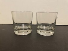Two (2) Wild Turkey Bourbon Whiskey Embossed Bottom Heavy Lowball Rocks Glasses