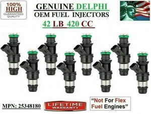 Genuine OEM Delphi Fuel Injector Set 4.8L 5.3L 6.0L GM Gen III Non-Flex Only