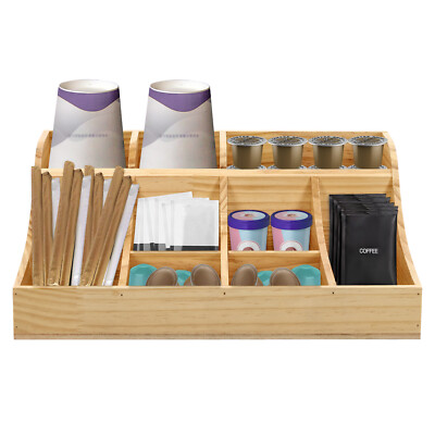 Pine Condiment Organizer, Organizer with 9 Compartment, Wooden ...