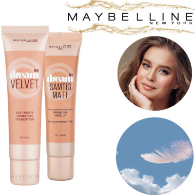 Maybelline Dream Velvet Foundation - Matt Cream Gel - Fawn 40 (deutsches Paket)