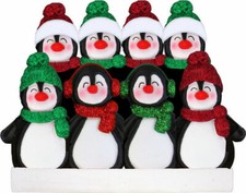 Penguin Ornament 8 family,friends,siblings PERSONALIZED FREE