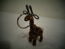 VINTAGE AFRICAN HANDCRAFTED DECORATIVE FIGURINE WIRE BEADED MINI GIRAFFE