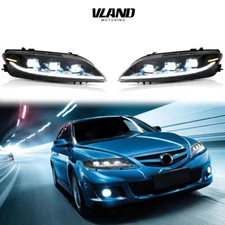 VLAND LED DRL Projector Headlights Fit For Mazda 6 2003-2008 Assembly Left＆Right