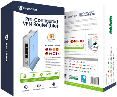 Liberty Shield Lite VPN Router - Multi Country, Pre-Configured Plug ...