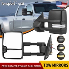 Tow Mirrors for 2007-2013 Chevy Silverado GMC Sierra 1500 2500HD Dynamic Signal