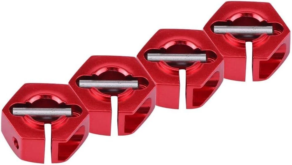 Adaptateur de porte-roue 12 mm d'épaisseur 5 mm, rouge pour voitures RC 1:10 ... - Photo 2/4