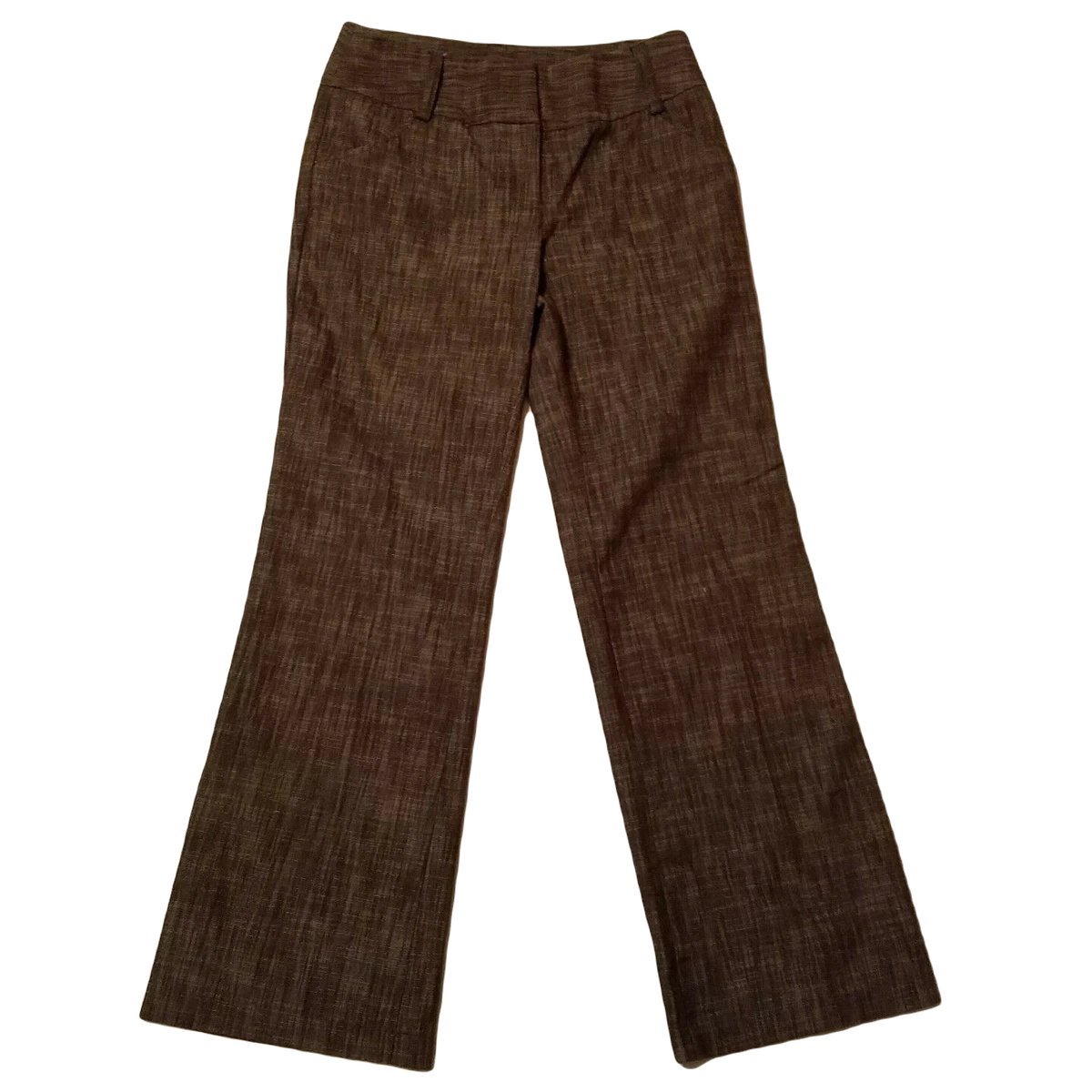AB Studio Dress Pants Sz 2 Brown Wide Leg Mid Rise 29