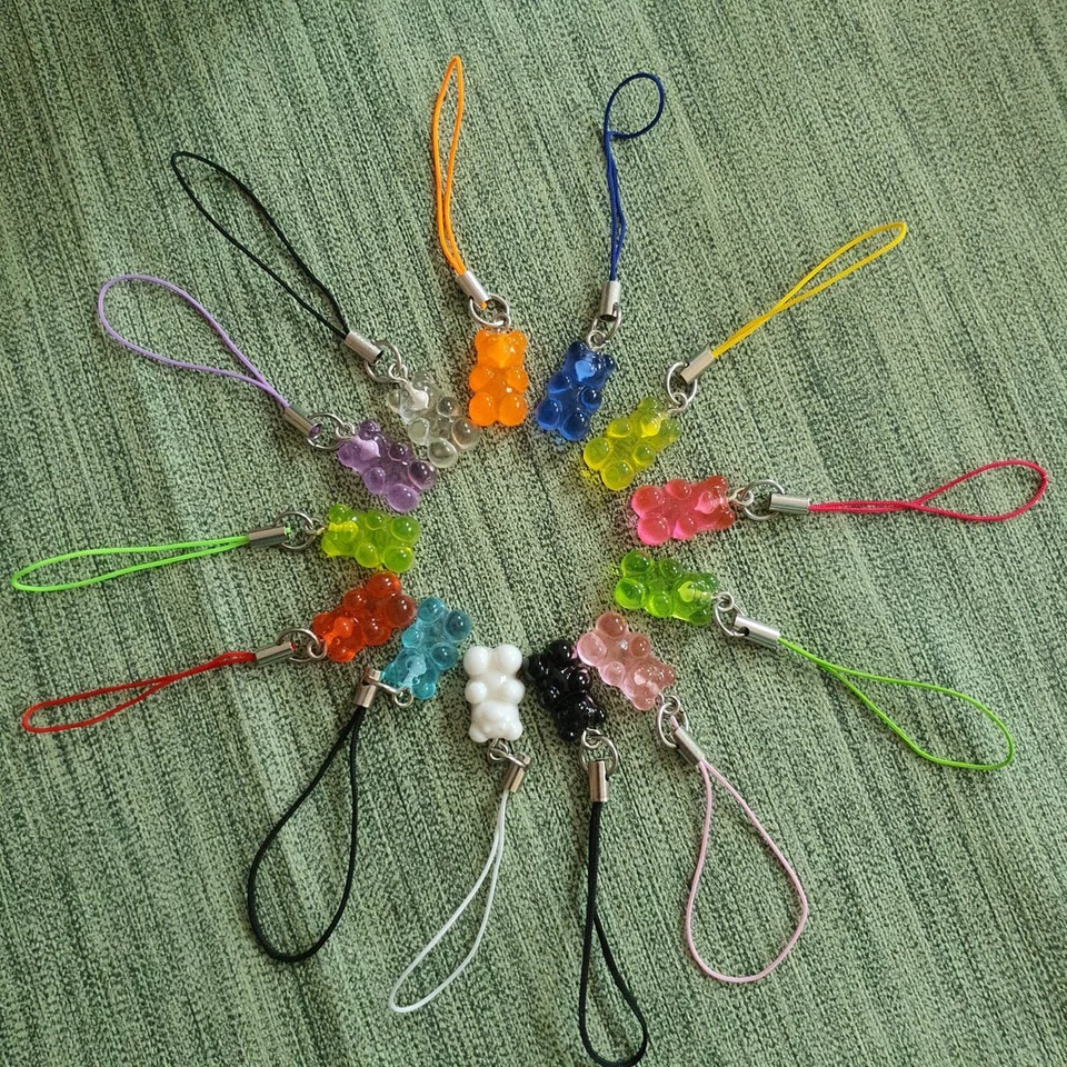 Anhänger mit Band für Handy/Tasche/... *Neu*, Gummibärchen, Teddy Acryl - Bild 2 von 3