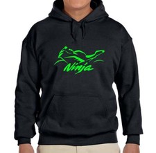 Kawasaki Ninja Motorcycle Black Hoodie Sweatshirt FREE SHIP