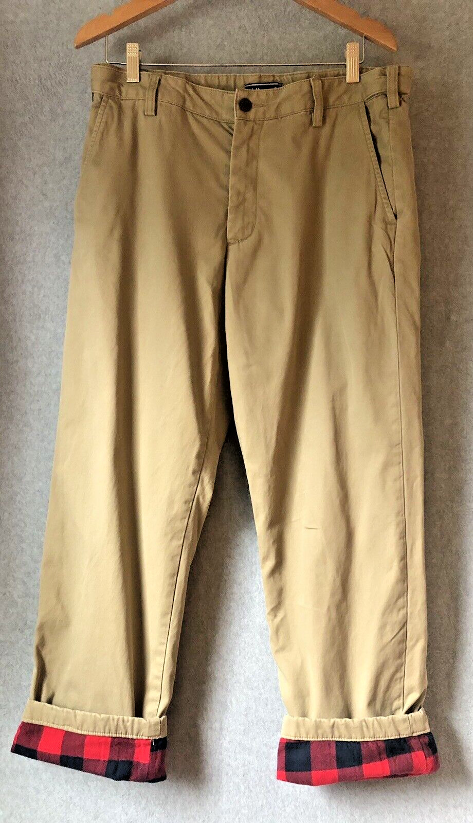 Lands' End Size 34 Flannel Lined Chino Pants Men Trad… Gem