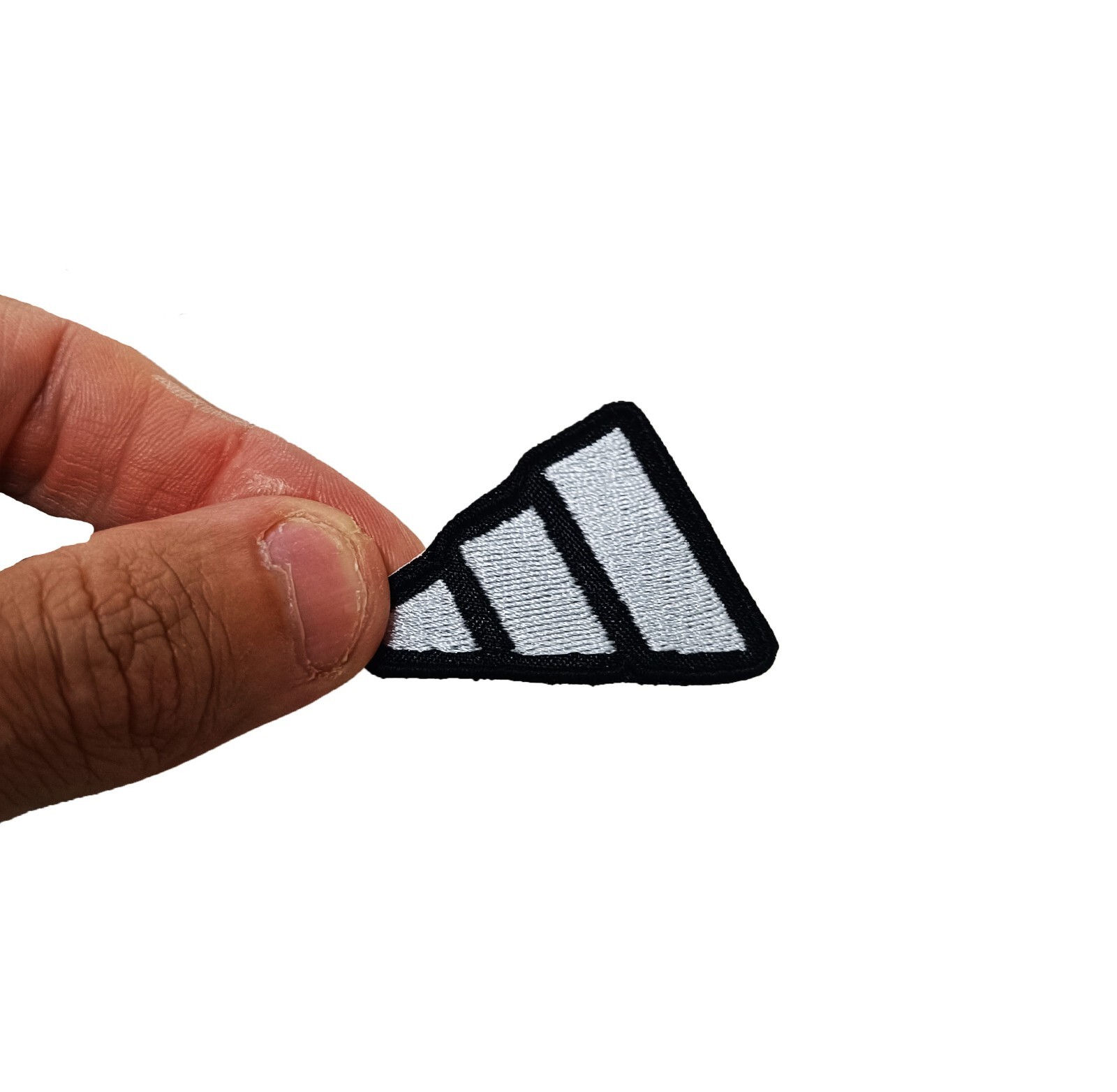 2X Patch ricamate Adidas logo abbigliamento sport bianco