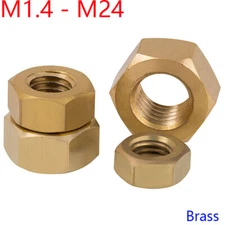 M1.4/M1.6/M2/M2.5/M3/M4/M5/M6/M8/M10/M12-M24 Brass Hex Nuts Hexagon Nuts DIN 934