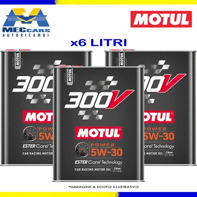 6 LITRI MOTUL 300V POWER 5W30 100% OLIO MOTORE GARA SINTETICO ESTER CORE RACING