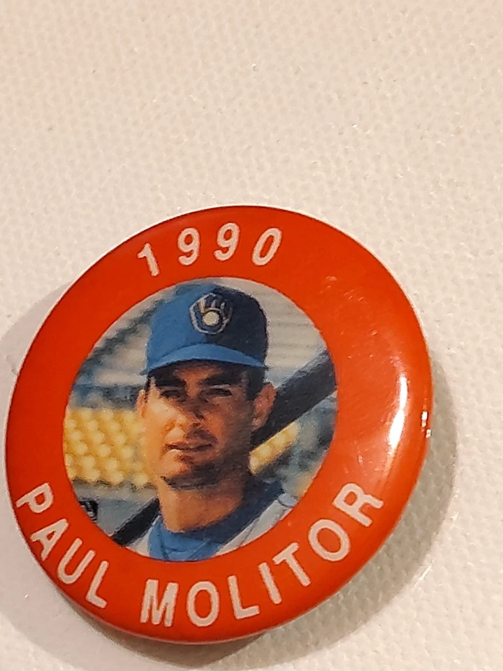 De colección MLB Paul Molitor 1990 J.K.A. Prendedor de solapa gorra con botón de béisbol SPEC 1,5" Foto 3 de 4
