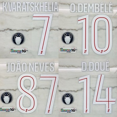 2025/26 PSG Paris Saint-Germain Chamipons League Name & Number Set