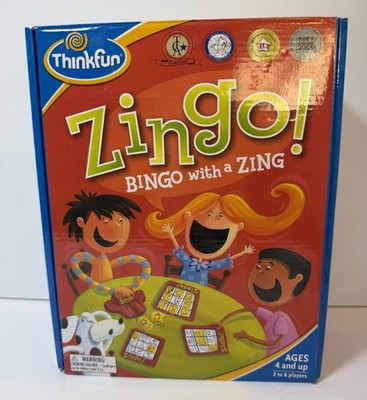 ThinkFun Zingo! Bingo with a Zing Game Game Night Complete Open Box 2009