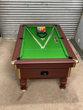 6FT BY 3FT REGENCY MAHOGANY COIN OPERATED  POOL TABLE GREEN CLOTH CAN DELIVER