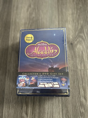 #ad 2004 Disney Aladdin Special Edition Collector#x27;s DVD Gift Set NEW SEALED $24.99