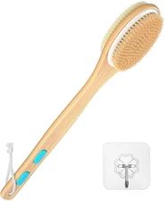 Shower Brush Long Handle Bath Brush Back Scrubber With Natural Soft And Stiff