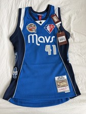 NWT Small S MAVERICKS MITCHELL  NESS DIRK NOWITZKI HALL OF FAME SWINGMAN JERSEY
