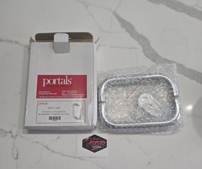 Portals Oceana 6'' C/C Back-to-Back Pull with Rosettes - Polished Chrome