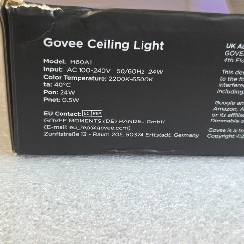 Govee Smart Ceiling Light RGBIC LED Light Fixture 2400LM Flush Mount H60A1 - Picture 5 of 5