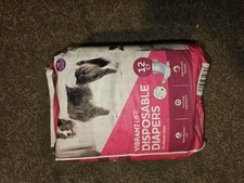 Vibrant Life Disposable Dog Diapers Pet Wraps for Female Dogs, Medium, 12 Count