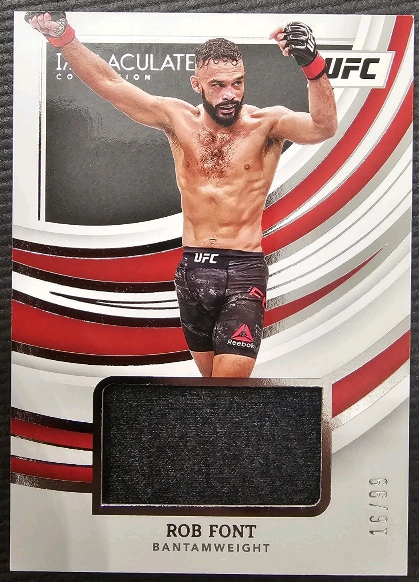 ROB FONT 2022 Panini Immaculate UFC Fight Night Shorts Relic 16/99