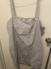 Forever 21 blue white striped sleeveless mini sheath dress size 2X