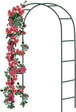 2.4M Garden Arch Trellis Arched Metal Tubular Frame Climbing Plant Archway New