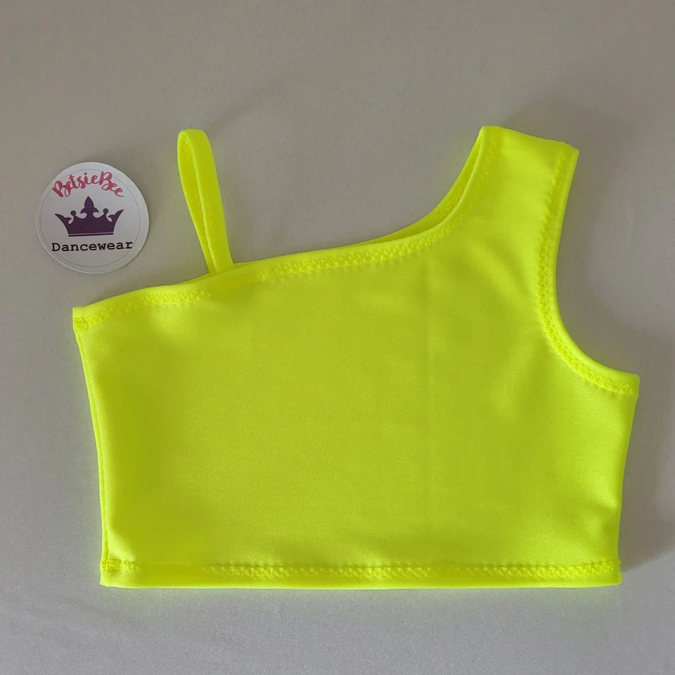 (#81) Age 1/3 Dance Sleeveless Asymmetric Crop Top/Briefs/Cuffs Plain Flo Lycras - Image 4 of 4