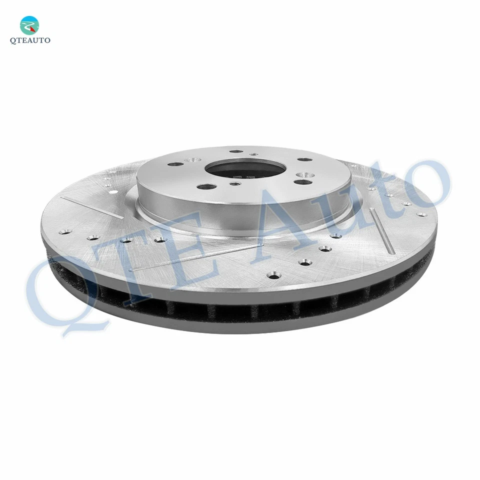 Rotores de disco de freno delanteros ranurados perforados 296 mm para base Acura RDX 2007-2009 Foto 3 de 4