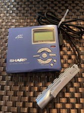 SHARP MD-DR7-A Blu RETRO Registratore MD Portatile MINIDISC (accensione)