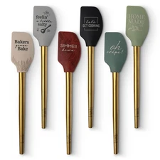 Krumbs Kitchen Elements Collection Silicone Spatula with Gold Metal Handle